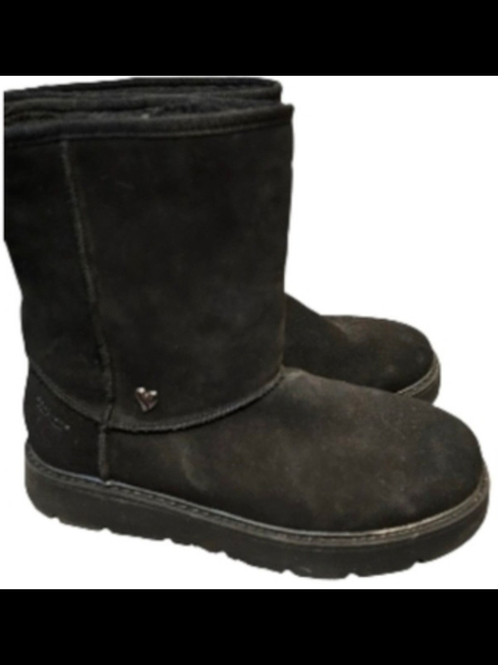 Skechers Slip-ins Cozy Camp Black Suede Winter Boots Memory Foam Women's
